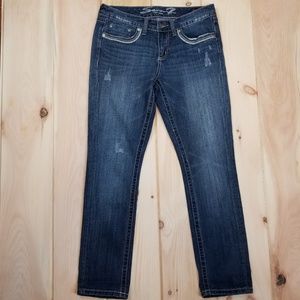 Seven7 Distressed Slim Straight Jeans